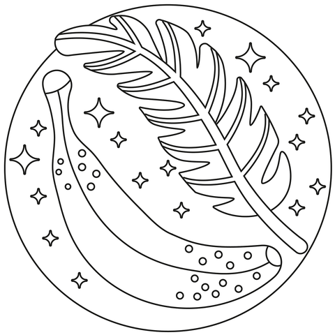 Banana From Trees Coloring Page